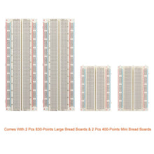 FLASOO 4 Pieces Breadboards Kit with 120 Pieces Jumper Wires for Arduino Proto Shield Circboard Prototyping