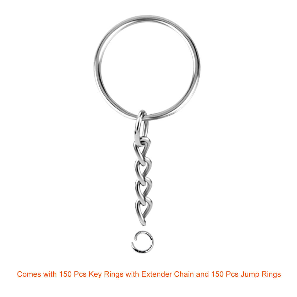 FLASOO 150Pcs Split Key Chain Rings with Chain and Jump Rings Bulk for –  PAXCOO Direct