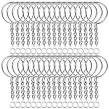 Paxcoo 100Pcs Split Key Chain Rings with Chain and Jump Rings Bulk for Crafts