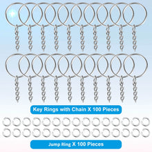 Paxcoo 100Pcs Split Key Chain Rings with Chain and Jump Rings Bulk for Crafts