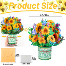 Caffox Get Well Soon Pop Up Card, 3D Paper Flowers Bouquet Greeting Card Sunflower Birthday Popup Cards Congratulations Gifts for Women Boss Best Friends Mother Parents Birthday Anniversary