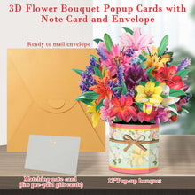 Tidponra Paper Flower Pop Up Cards, Lilies Flower Bouquet Card Popup 3D Greeting Cards for Mother's Day, Graduation, Anniversary, Birthday, Congratulations, Get Well, Home Decor, with Envelope and Note