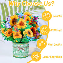 Caffox Get Well Soon Pop Up Card, 3D Paper Flowers Bouquet Greeting Card Sunflower Birthday Popup Cards Congratulations Gifts for Women Boss Best Friends Mother Parents Birthday Anniversary