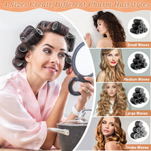 Cludoo Hair Curler Rollers for Women 24PCS Heatless Hair Roller with 12PCS Clips, 4 Sizes（Jumbo Large Medium Small）Self Grip Holding Hair Rollers for Long Medium Short Thick Fine Volume Thin Bangs Hair
