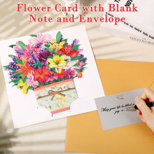 Tidponra Paper Flower Pop Up Cards, Lilies Flower Bouquet Card Popup 3D Greeting Cards for Mother's Day, Graduation, Anniversary, Birthday, Congratulations, Get Well, Home Decor, with Envelope and Note