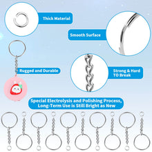 Paxcoo 100Pcs Split Key Chain Rings with Chain and Jump Rings Bulk for Crafts