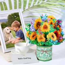 Caffox Get Well Soon Pop Up Card, 3D Paper Flowers Bouquet Greeting Card Sunflower Birthday Popup Cards Congratulations Gifts for Women Boss Best Friends Mother Parents Birthday Anniversary