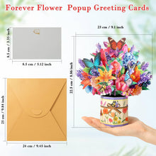 Tidponra Paper Flower Pop Up Cards, Lilies Flower Bouquet Card Popup 3D Greeting Cards for Mother's Day, Graduation, Anniversary, Birthday, Congratulations, Get Well, Home Decor, with Envelope and Note