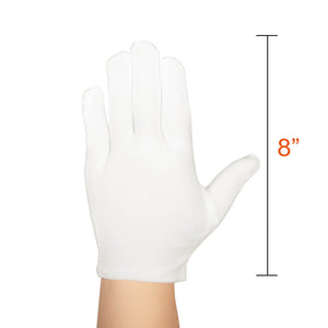 16 Pairs White Cotton Gloves 8" Medium Size for Coin Jewelry Silver Inspection by FLASOO