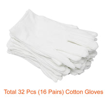 16 Pairs White Cotton Gloves 8" Medium Size for Coin Jewelry Silver Inspection by FLASOO