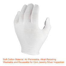 16 Pairs White Cotton Gloves 8" Medium Size for Coin Jewelry Silver Inspection by FLASOO