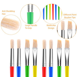 Gikasa 108Pcs Paint Brush for Kids, Large Paint Brushes with Detail Paint Brush for Painting