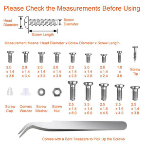 FLASOO Eyeglasses Repair Kit Including 1000Pcs Small Screws Set and 6 Pcs Precision Screwdrivers for Glasses and Sunglasses Repair