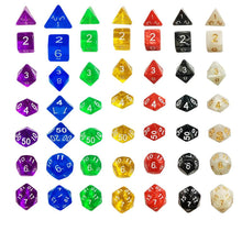 FLASOO 7 x 7 (49 Pieces) Polyhedral Dice with Pouches for Dungeons and Dragons DND RPG MTG D20 D12 D10 D8 D4