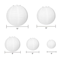 FLASOO 24 Pack White Paper Lanterns with Assorted Sizes